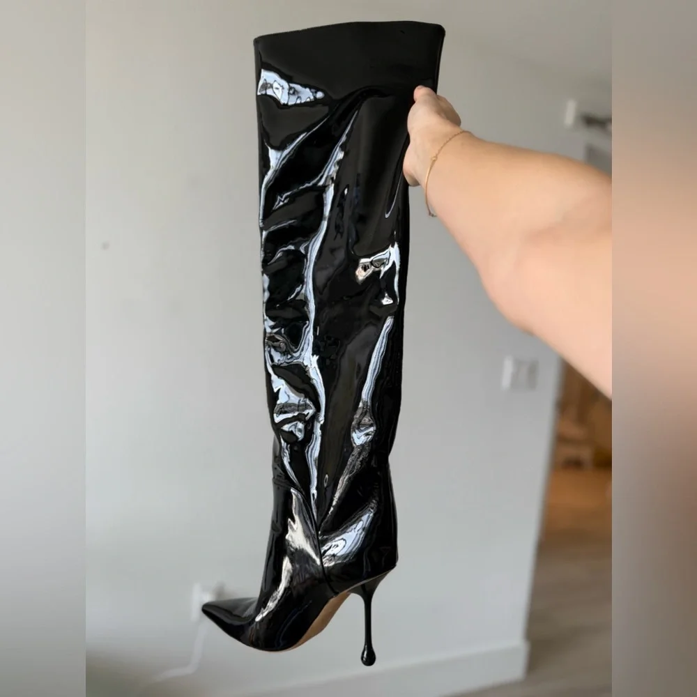 New Jimmy Choo Cycas 95 leather over-the-knee boots 37 $2,050